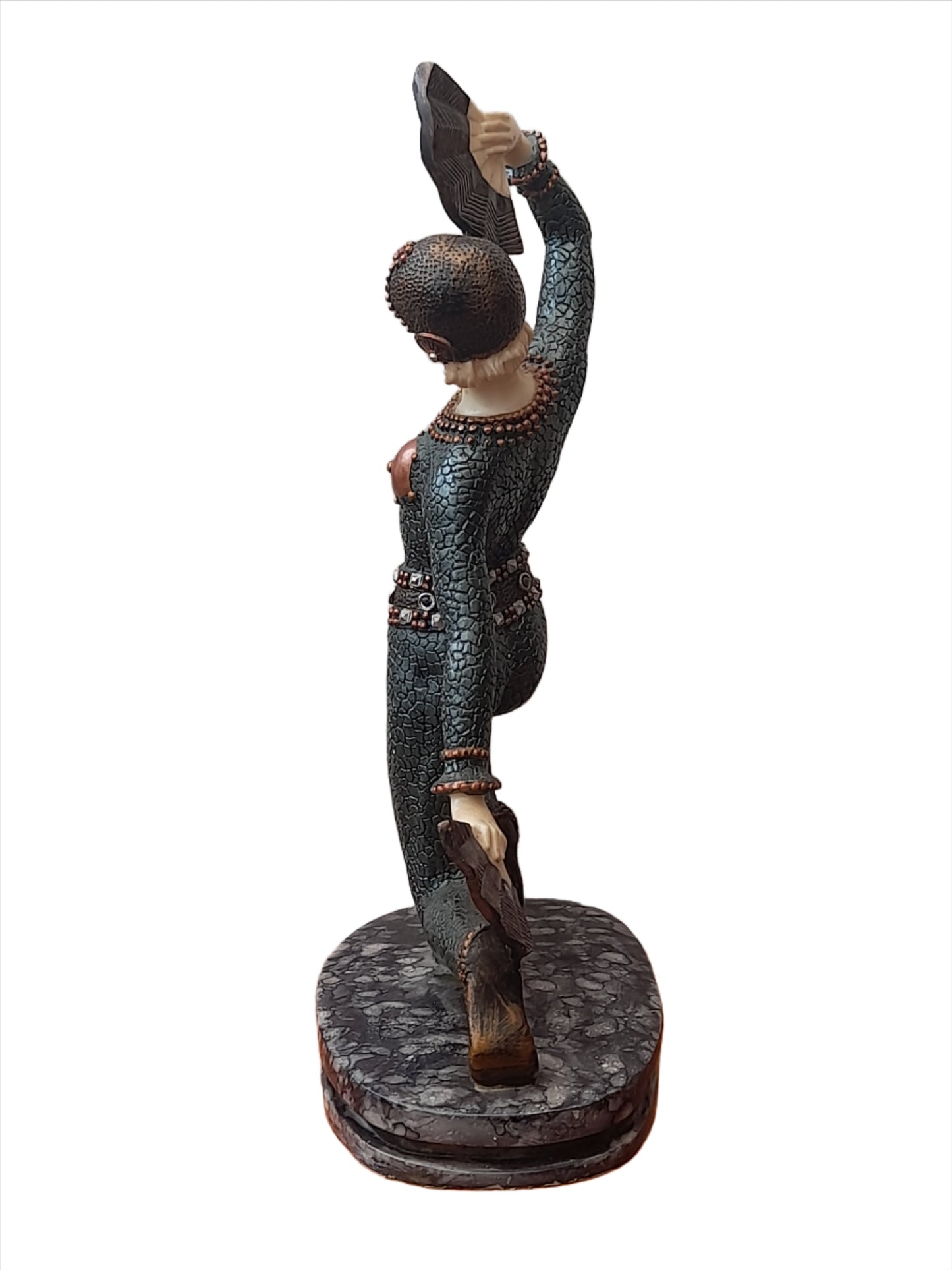 Stunning Art Deco Style "Lady Dancing With Fan" Sculpture