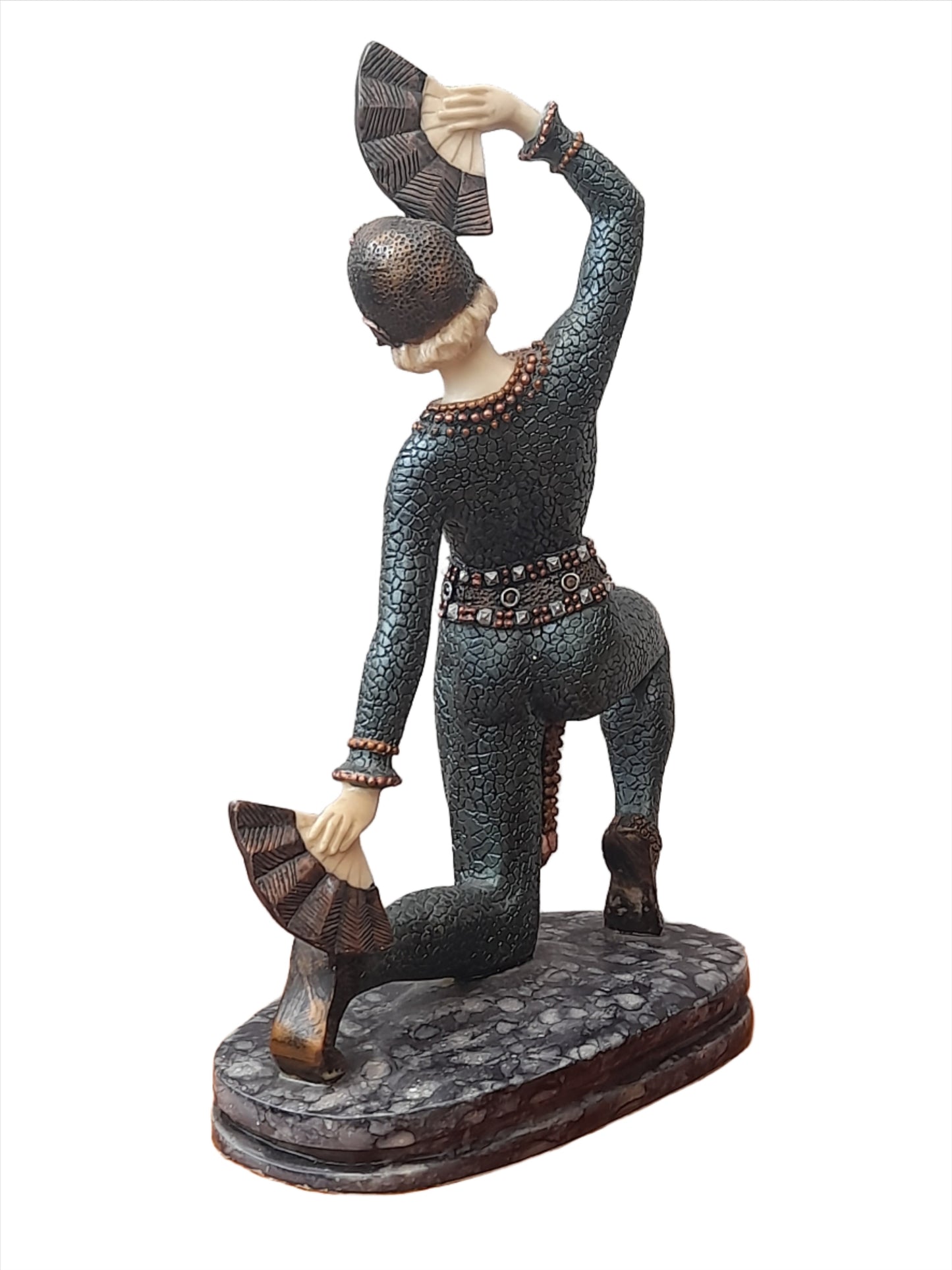 Stunning Art Deco Style "Lady Dancing With Fan" Sculpture