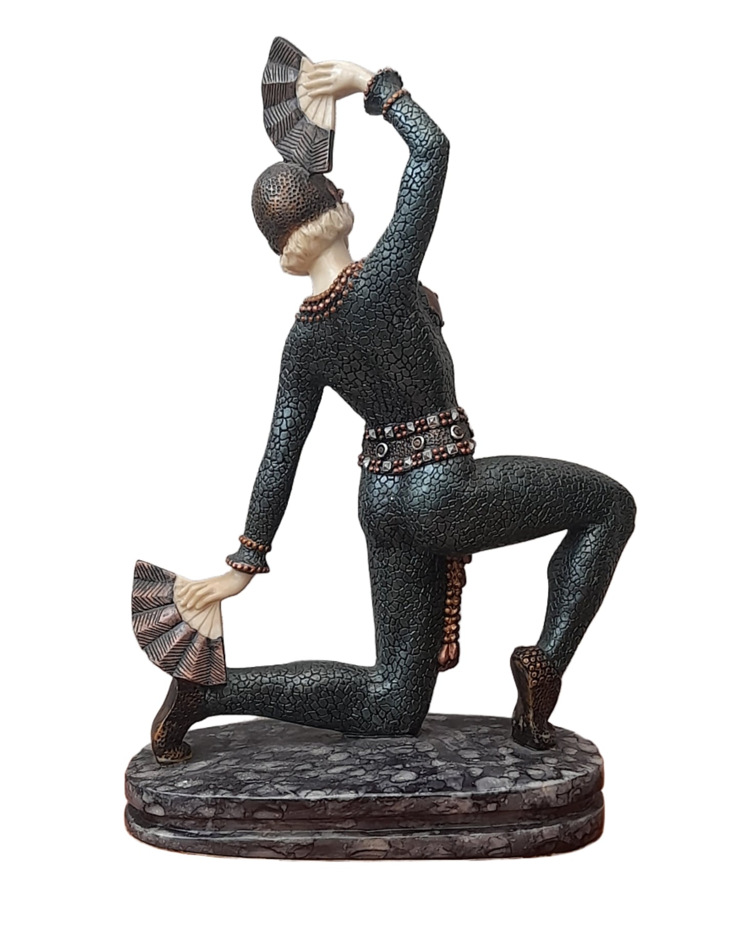 Stunning Art Deco Style "Lady Dancing With Fan" Sculpture