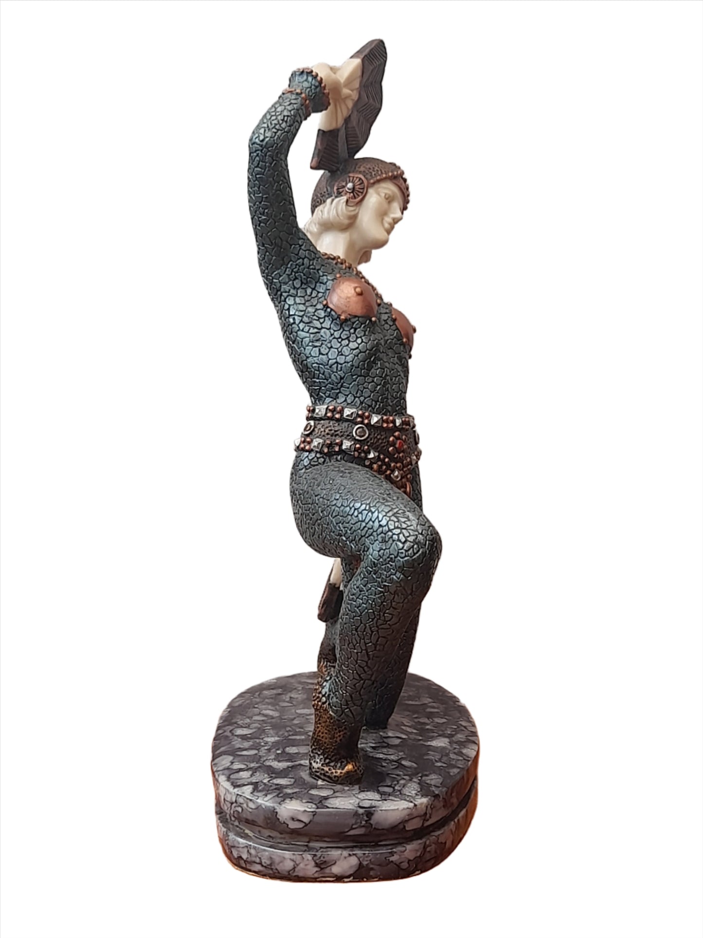Stunning Art Deco Style "Lady Dancing With Fan" Sculpture