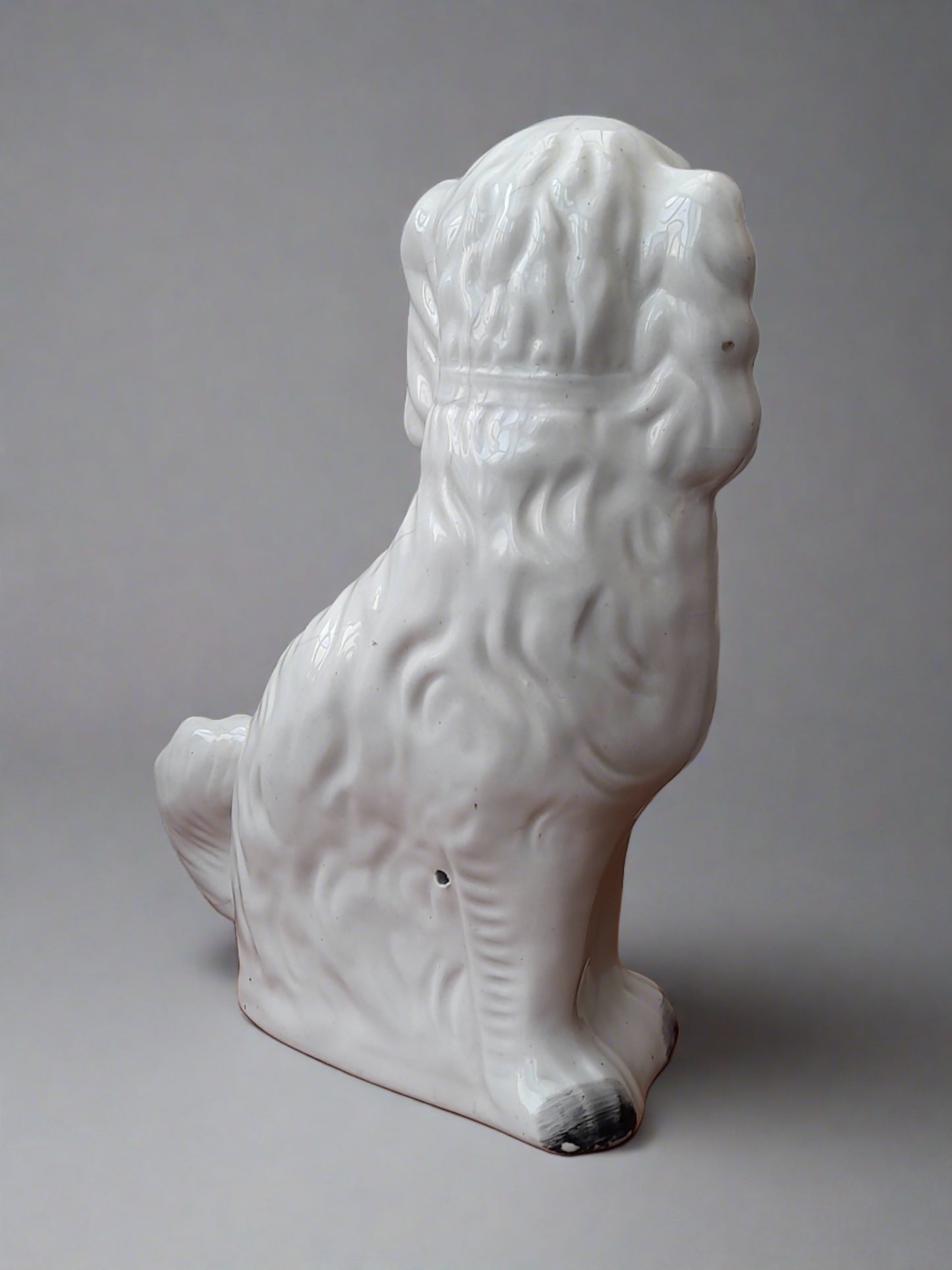 Two Beautiful Antique 19th Century Staffordshire Porcelain Dogs 13" & 12.25 "