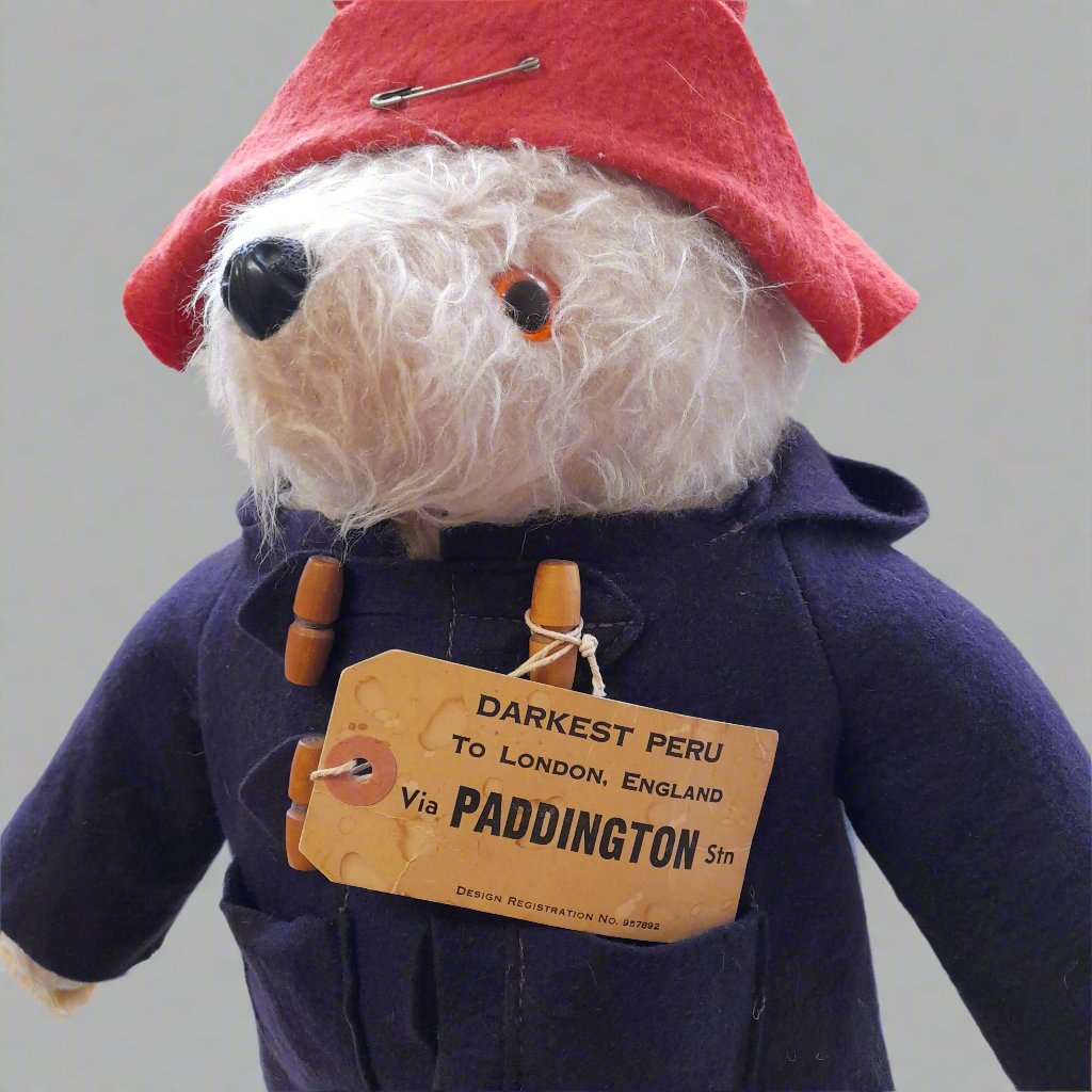 Rare Original 1970's Gabrielle Designs Paddington Bear with Dunlop Red Wellington Boots