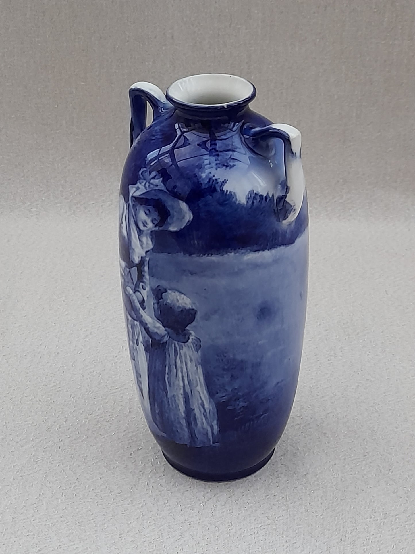 Royal Doulton Rare Twin Handled Blue Children Series Vase