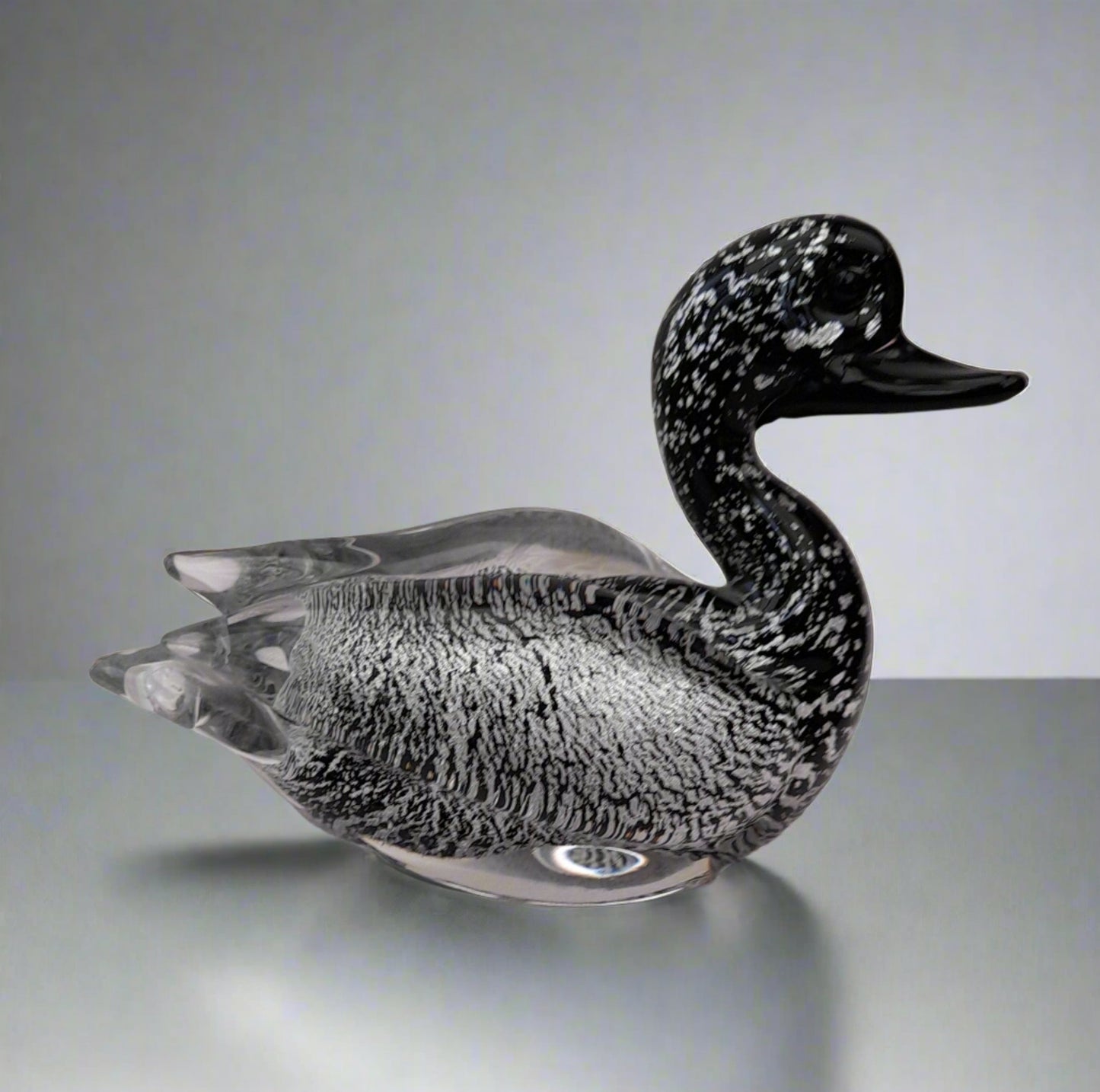 Murano Art Glass Duck Figurine - Swimming