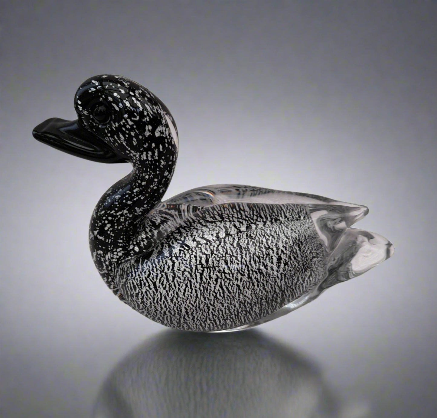 Murano Art Glass Duck Figurine - Swimming