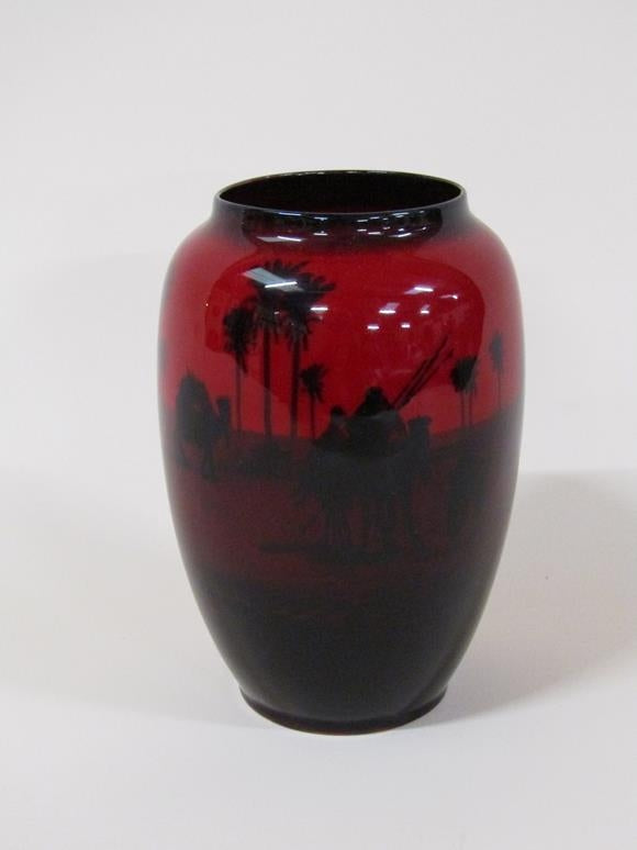 Royal Doulton Flambe Vase Rare Desert Scene