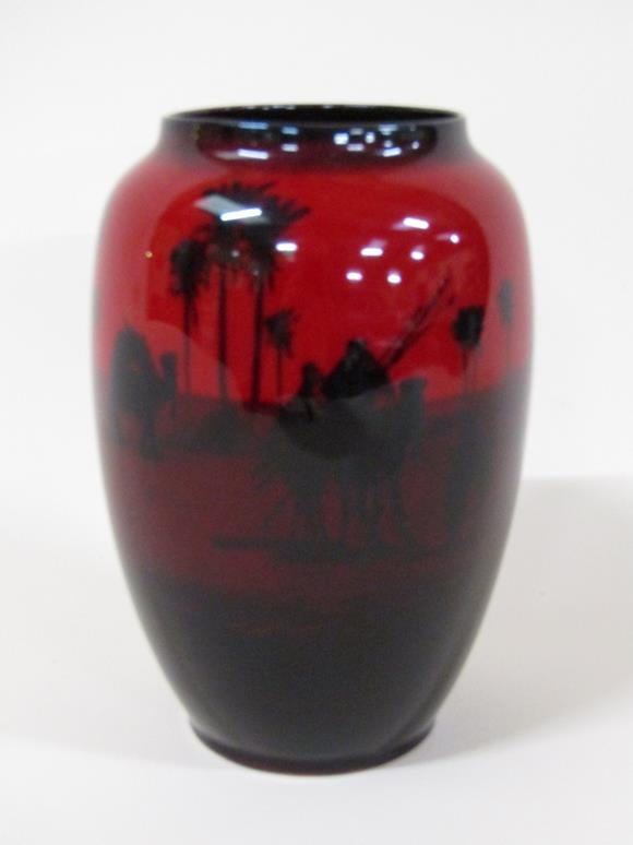 Royal Doulton Flambe Vase Rare Desert Scene