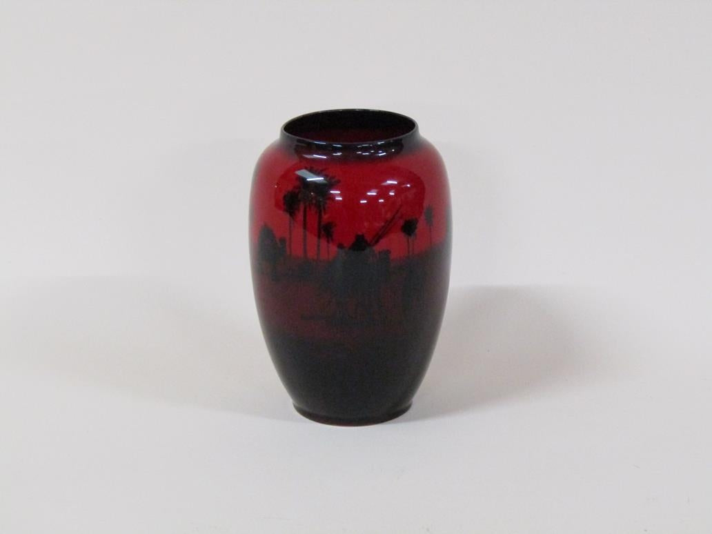 Royal Doulton Flambe Vase Rare Desert Scene