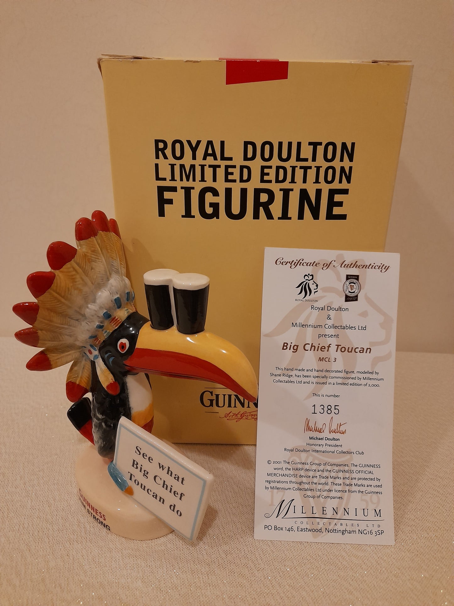 Stunning 4 x Royal Doulton Guinness Toucans - Limited Edition with Certificates and Boxes