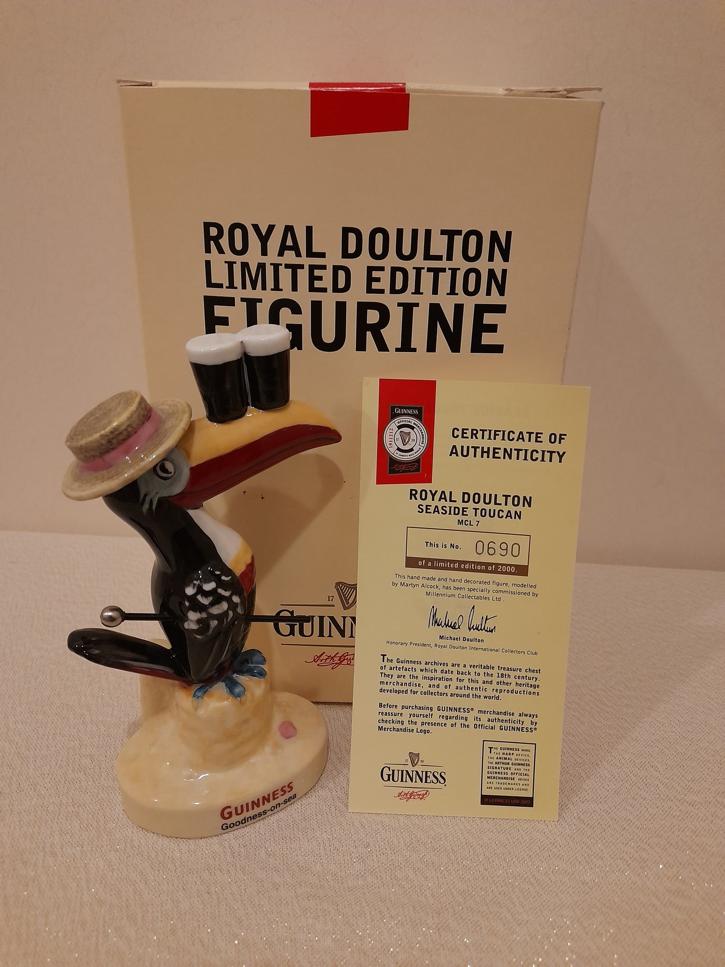 Stunning 4 x Royal Doulton Guinness Toucans - Limited Edition with Certificates and Boxes