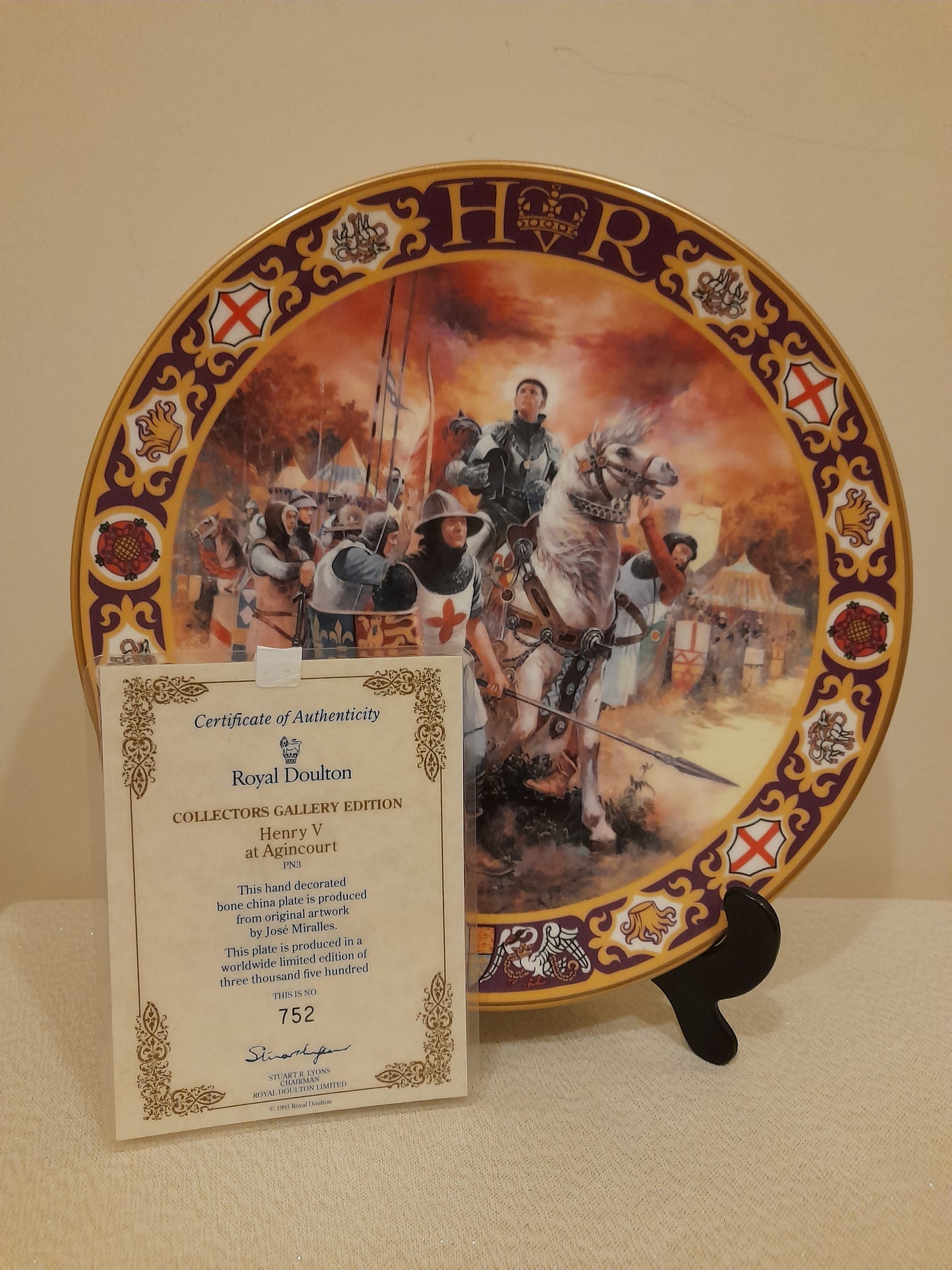 Royal Doulton Henry V at Agincourt - Limited Edition Collectors Plate + Certificate