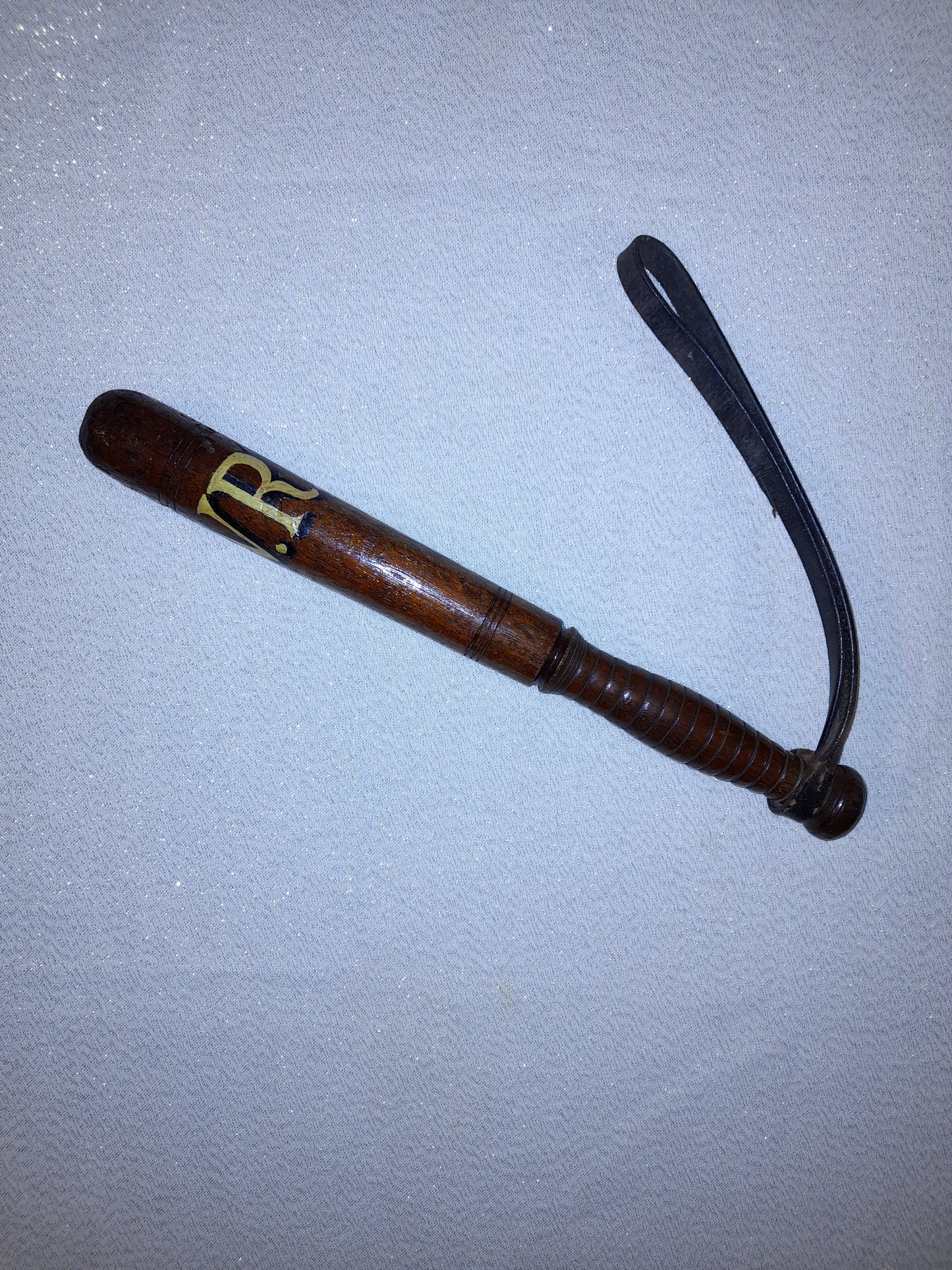 Victorian Painted Turned Hardwood Police Truncheon (circa 1880) - Marked V.R