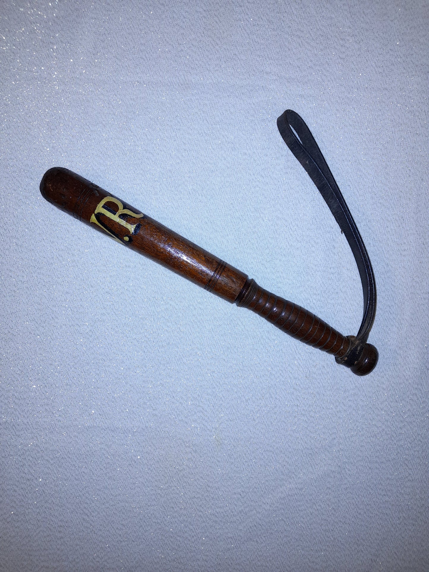 Victorian Painted Turned Hardwood Police Truncheon (circa 1880) - Marked V.R