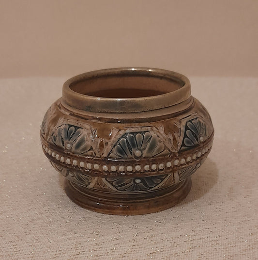 Doulton Lambeth Glazed Open Salt Cellar 1879