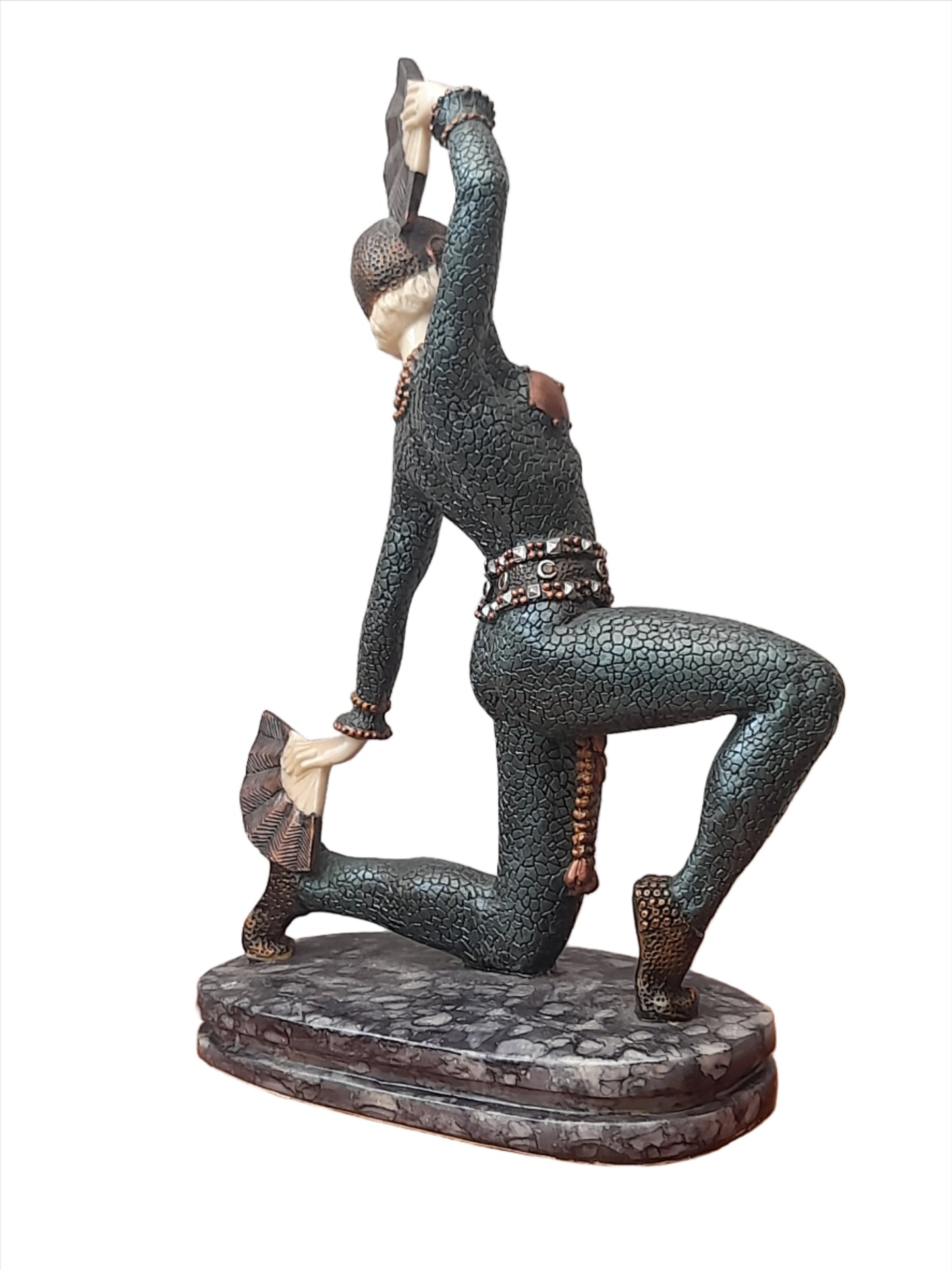 Stunning Art Deco Style "Lady Dancing With Fan" Sculpture