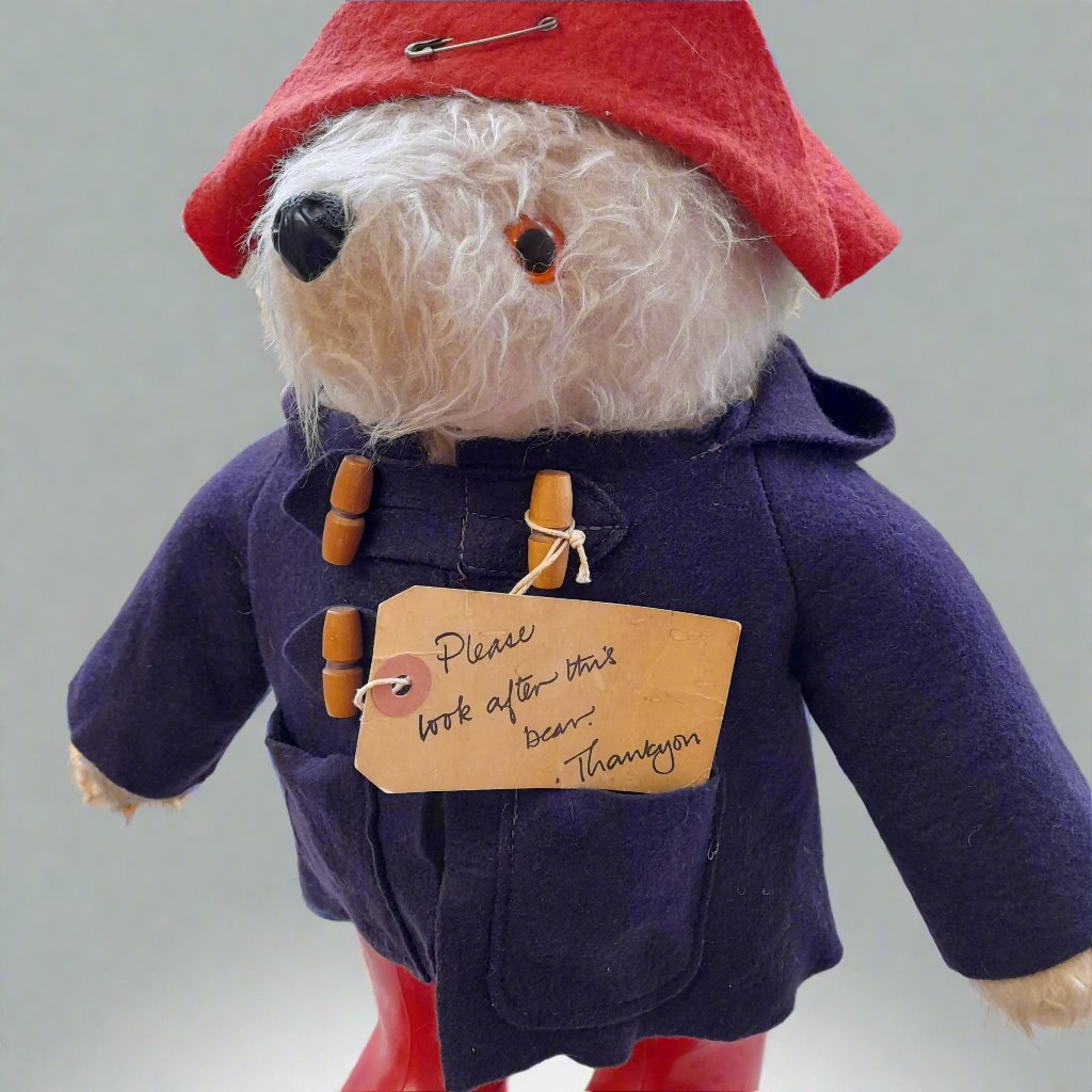 Rare Original 1970's Gabrielle Designs Paddington Bear with Dunlop Red Wellington Boots
