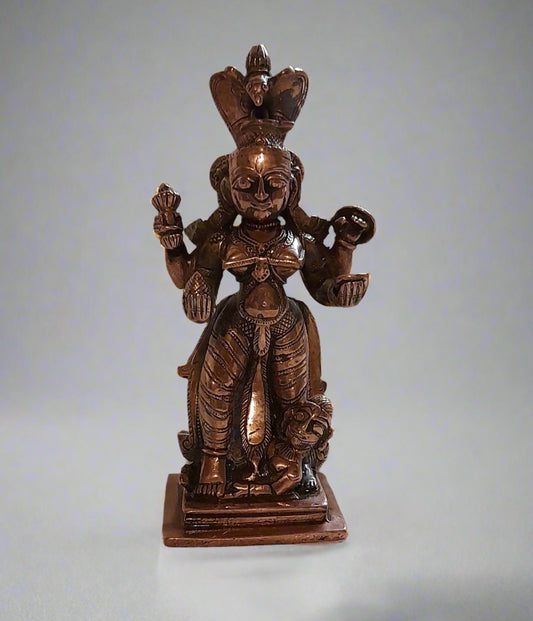Copper Hindu Deity Goddess Figurine Statue