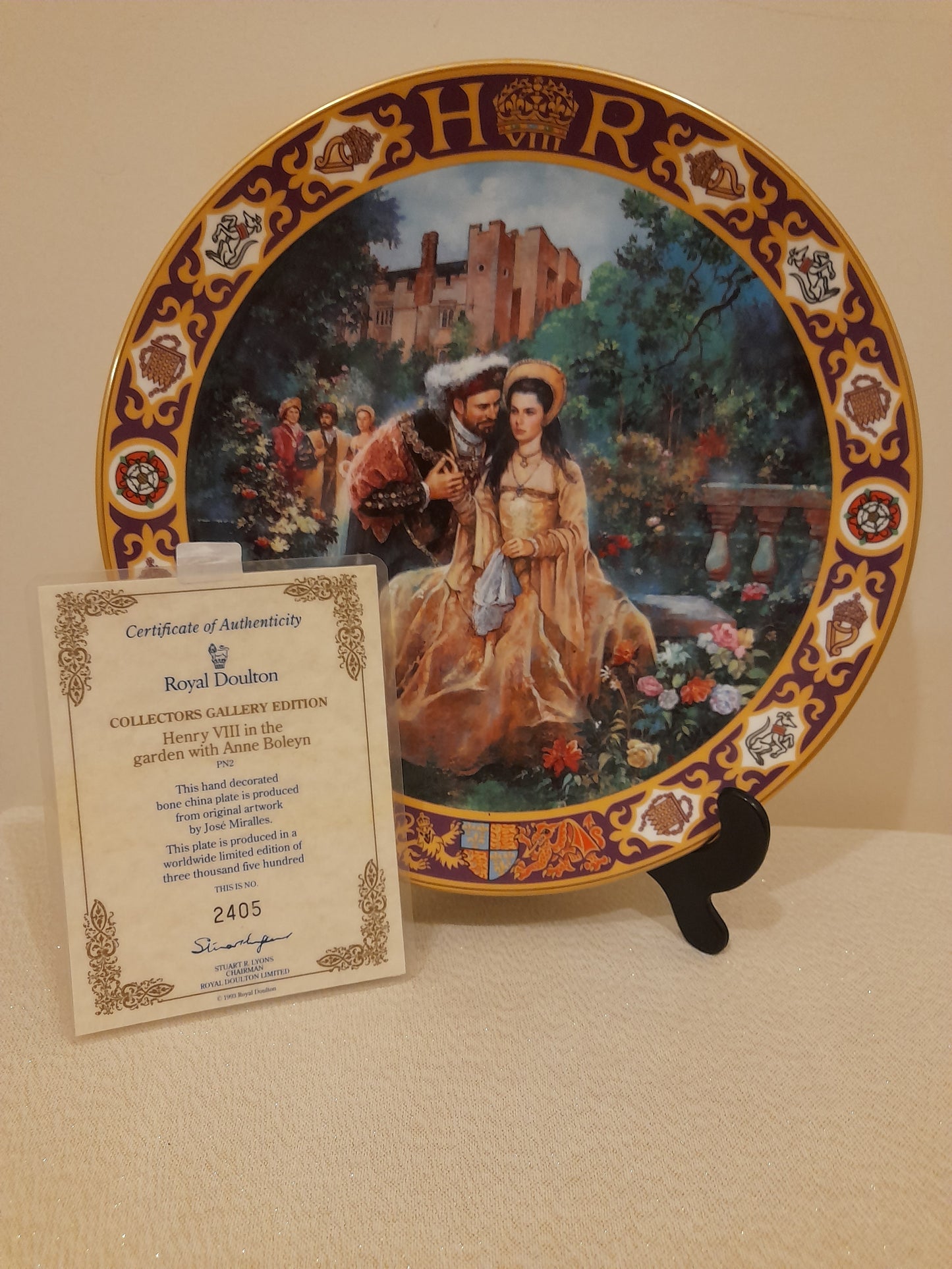 Royal Doulton Henry Viii & Anne Boleyn - Limited Edition Collectors Plate + Certificate