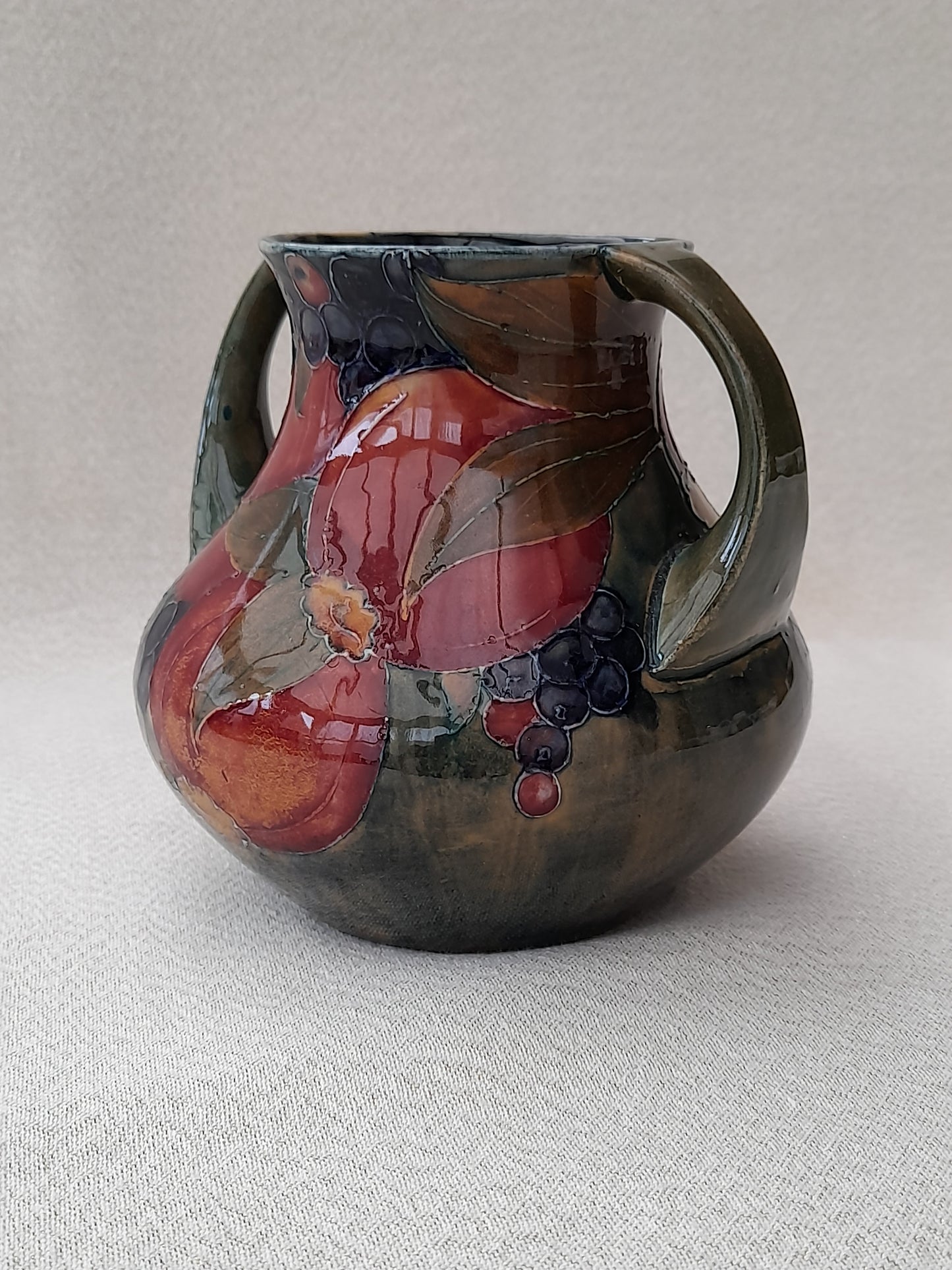 Stunning Antique William Moorcroft Twin Handled Pomegranate Vase - Signed and dated 1913