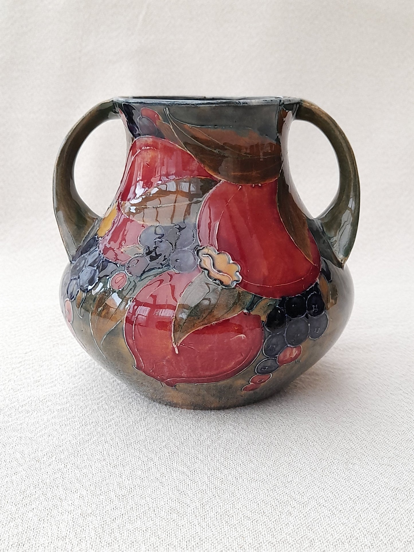 Stunning Antique William Moorcroft Twin Handled Pomegranate Vase - Signed and dated 1913